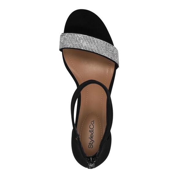 Style & Co Women's Phillys Two Piece Evening Sandals Black Size 5 - Picture 3 of 4